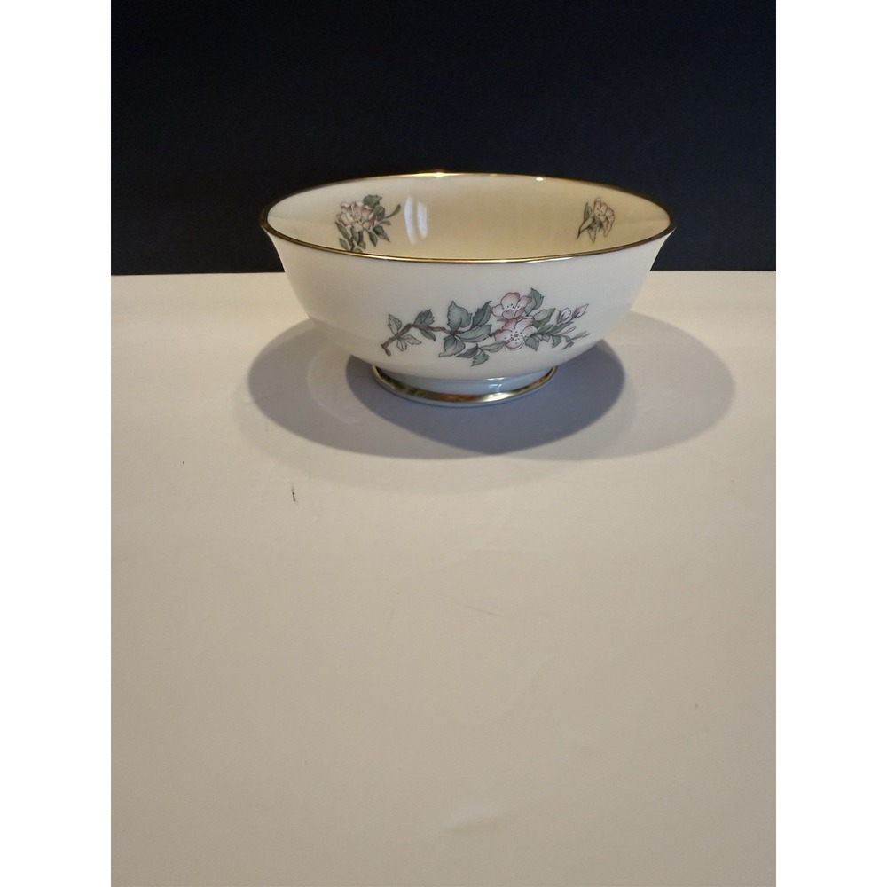 Lenox Serenade Fruit Dessert Bowl Bird Floral Gold Trim USA 5.5"